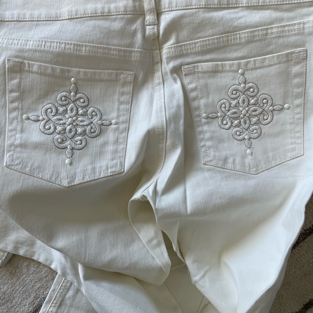 New - Noir Embellished White Bootcut Jean - Picture 4 of 6